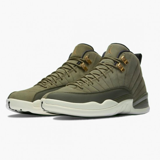 PK Shoes Air Jordan 12 Retro Chris Paul Class of 2003 Olive Canvas/Black-Sail 130690-301