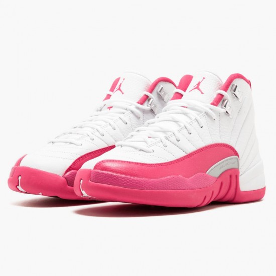 PK Shoes Air Jordan 12 Retro Dynamic Pink White/Vivid Pink/Mtllc Silver 510815-109