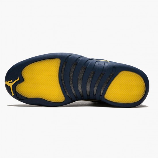 PK Shoes Air Jordan 12 Retro Michigan College Navy/Amarillo BQ3180-407