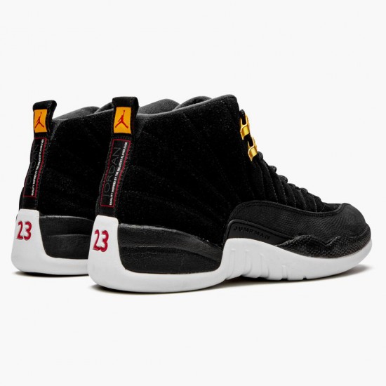 PK Shoes Air Jordan 12 Retro Reverse Taxi Black/Gold White 130690-017