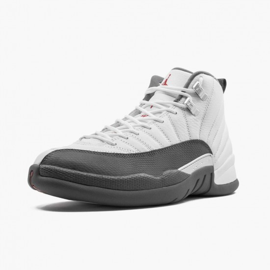 PK Shoes Air Jordan 12 Retro White Dark Grey White/Dark Grey/Gym Red 130690-160