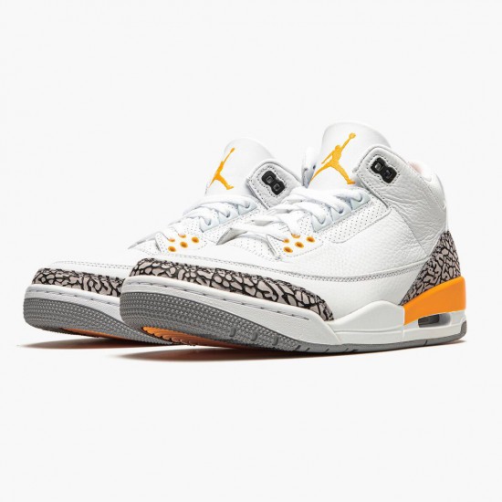 PK Shoes Air Jordan 3 Retro Laser Orange White/Laser Orange-Cement Grey CK9246-108