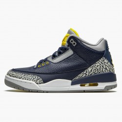 PK Shoes Air Jordan 3 Retro Michigan Black/University Gold Cement G AJ3-820064