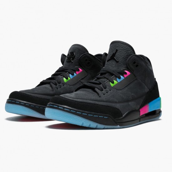 PK Shoes Air Jordan 3 Retro Quai54 Black/Black Electric Green AT9195-001