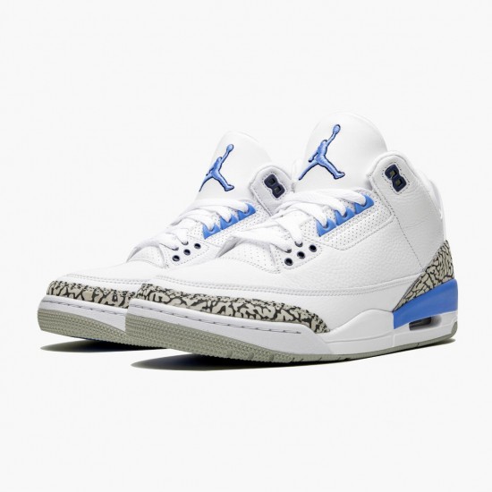 PK Shoes Air Jordan 3 Retro UNC White/Valor Blue Tech Gray CT8532-104