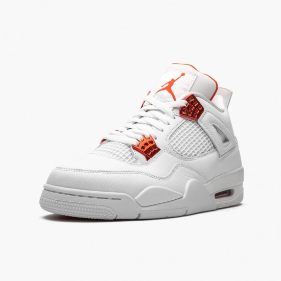 PK Shoes Air Jordan 4 Retro Metallic Orange White/Team Orange Metallic Sil CT8527-118