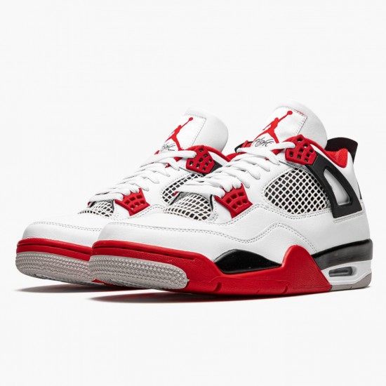 PK Shoes Air Jordan 4 Retro OG Fire Red 2020 White/Fire Red-Black Tech Grey DC7770-160