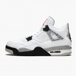 PK Shoes Air Jordan 4 Retro OG White Cement White/Fire Red-Tech Grey-Black 840606-192