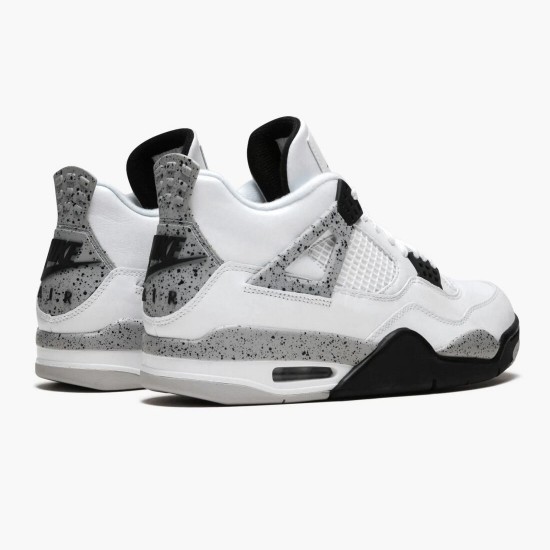 PK Shoes Air Jordan 4 Retro OG White Cement White/Fire Red-Tech Grey-Black 840606-192