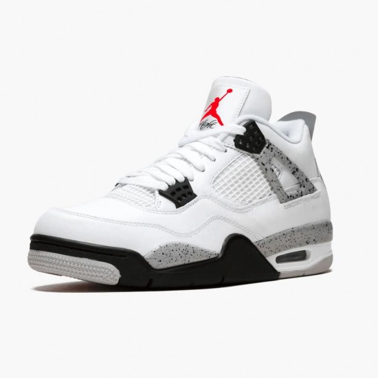 PK Shoes Air Jordan 4 Retro OG White Cement White/Fire Red-Tech Grey-Black 840606-192