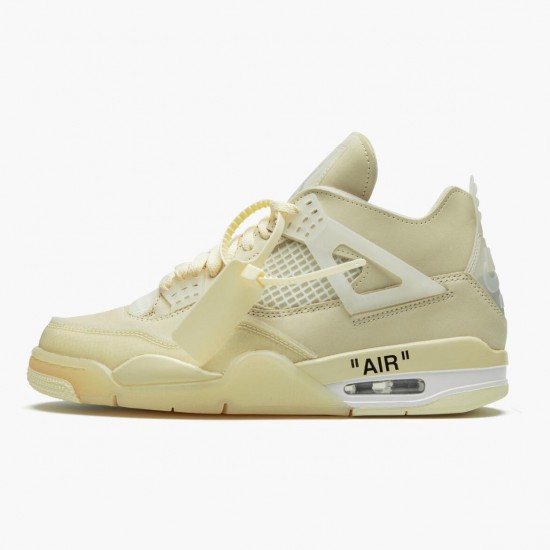 PK Shoes Air Jordan 4 Retro Off-White Sail Sail/Muslin White/Black CV9388-100