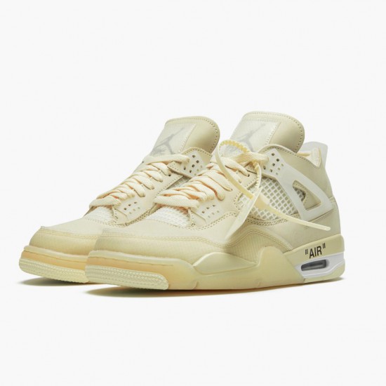 PK Shoes Air Jordan 4 Retro Off-White Sail Sail/Muslin White/Black CV9388-100