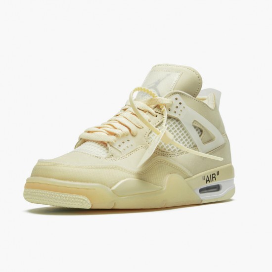 PK Shoes Air Jordan 4 Retro Off-White Sail Sail/Muslin White/Black CV9388-100