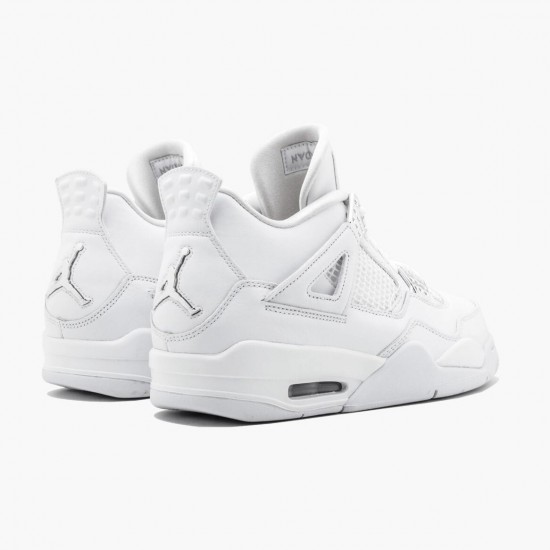 PK Shoes Air Jordan 4 Retro Pure Money White/Metallic Silver 308497-100