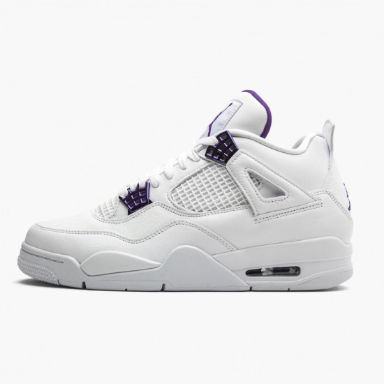 PK Shoes Air Jordan 4 Retro Purple Metallic White/Metallic Silver/Court Purple CT8527-115