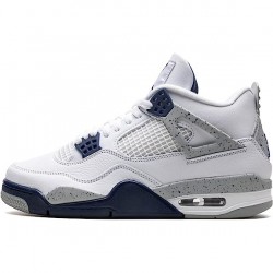 PK Shoes Air Jordan 4 Midnight Navy White/Midnight Navy/Light Smoke Grey-Fire Red DH6927-140