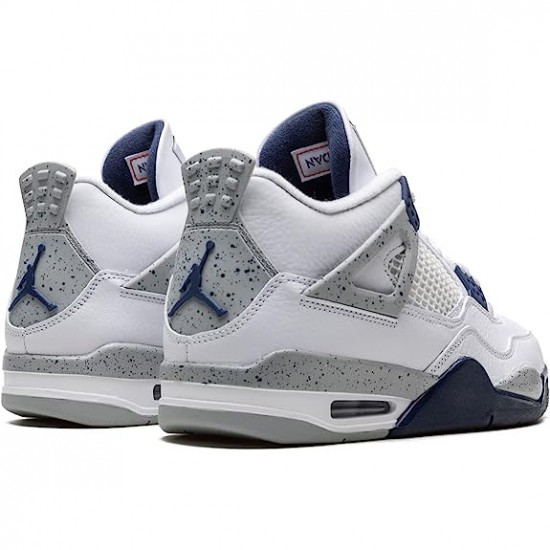 PK Shoes Air Jordan 4 Midnight Navy White/Midnight Navy/Light Smoke Grey-Fire Red DH6927-140