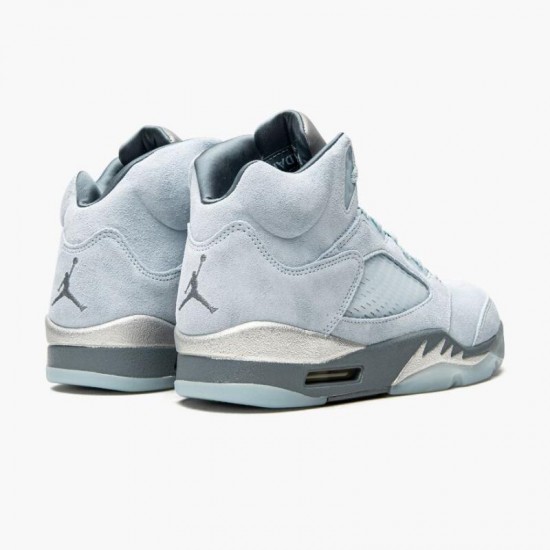 PK Shoes Air Jordan 5 Retro Bluebird With Silver White Photo Blue/Football Grey/Metallic Silver/White DD9336-400