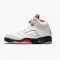 PK Shoes Air Jordan 5 Retro Fire Red Silver Tongue True White/Fire Red/Black DA1911-102