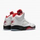 PK Shoes Air Jordan 5 Retro Fire Red Silver Tongue True White/Fire Red/Black DA1911-102