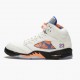 PK Shoes Air Jordan 5 Retro International Flight Sail/Racer Blue-Cone Black 136027-148