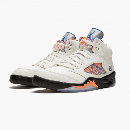 PK Shoes Air Jordan 5 Retro International Flight Sail/Racer Blue-Cone Black 136027-148