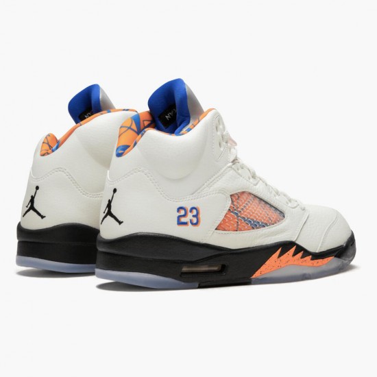 PK Shoes Air Jordan 5 Retro International Flight Sail/Racer Blue-Cone Black 136027-148