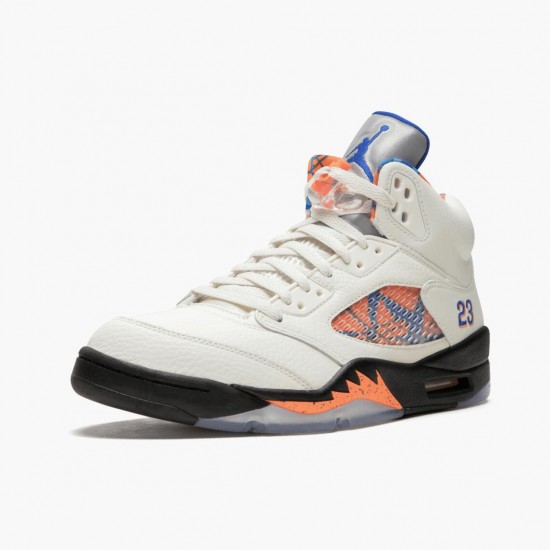 PK Shoes Air Jordan 5 Retro International Flight Sail/Racer Blue-Cone Black 136027-148