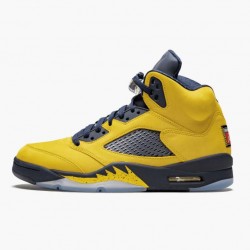 PK Shoes Air Jordan 5 Retro Michigan 2019 AmarilloCollege Navy Amarillo/College Navy-Amarillo CQ9541-704