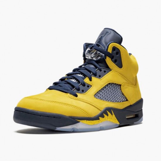 PK Shoes Air Jordan 5 Retro Michigan 2019 AmarilloCollege Navy Amarillo/College Navy-Amarillo CQ9541-704