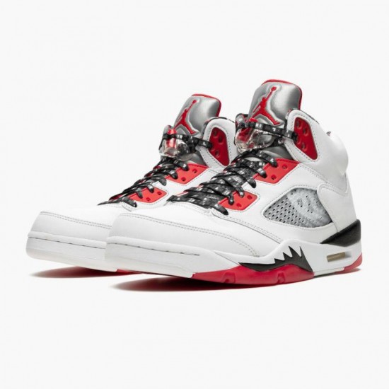 PK Shoes Air Jordan 5 Retro Quai 54 2021 White/University Red/Black DJ7903-106