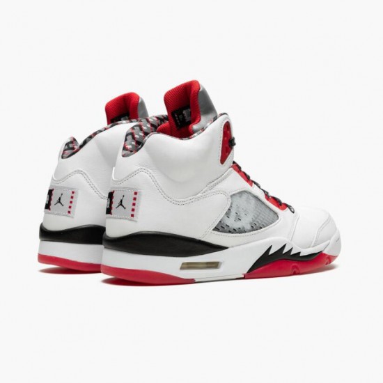 PK Shoes Air Jordan 5 Retro Quai 54 2021 White/University Red/Black DJ7903-106