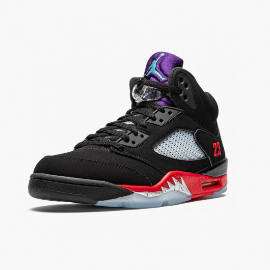 PK Shoes Air Jordan 5 Retro Top 3 Black/Fire Red/Grape Ice New E CZ1786-001