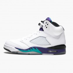 PK Shoes Air Jordan 5 Retro Grape White/New Emerald Grp Ice Blk 136027-108