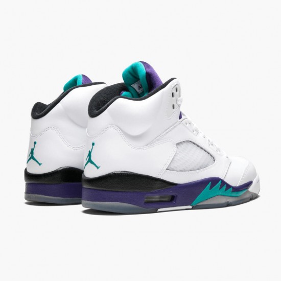 PK Shoes Air Jordan 5 Retro Grape White/New Emerald Grp Ice Blk 136027-108