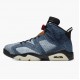 PK Shoes Air Jordan 6 Retro Washed Denim Black Sail/Varsity Red/Black 384664-060