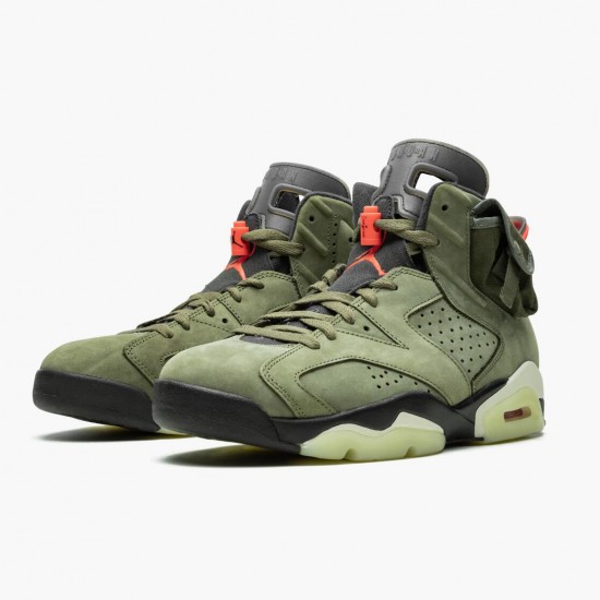 PK Shoes Travis Scott x Air Jordan 6 Retro Olive Medium Olive/Black Sail/Univer Black CN1084-200