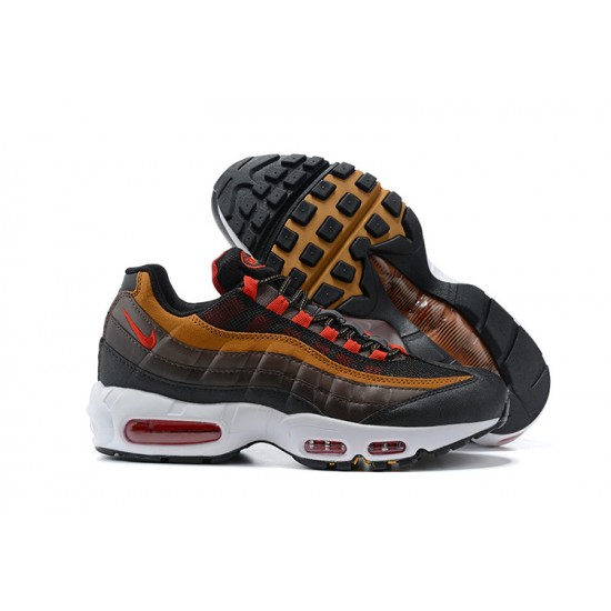 PK Men Shoes Nike Air Max 95 TT Grey Red and Brown 