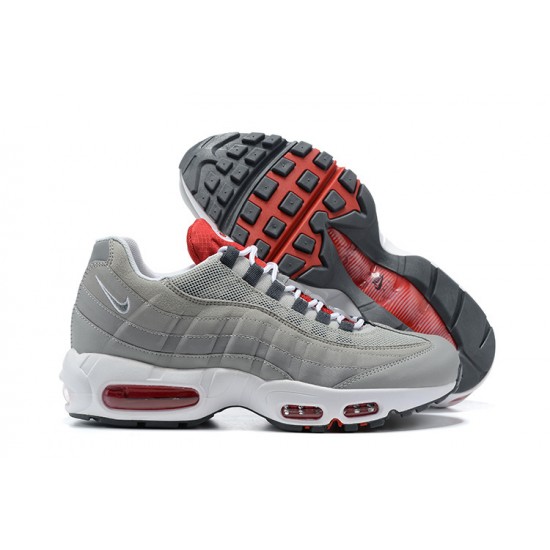 PK Men Shoes Nike Air Max 95 TT Grey White and Red 