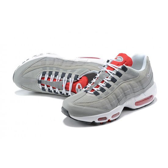 PK Men Shoes Nike Air Max 95 TT Grey White and Red 