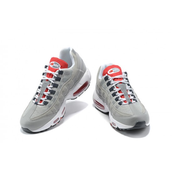 PK Men Shoes Nike Air Max 95 TT Grey White and Red 