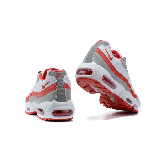 PK Men Shoes Nike Air Max 95 TT White Red and Grey