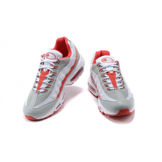 PK Men Shoes Nike Air Max 95 TT White Red and Grey