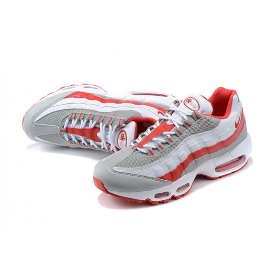 PK Men Shoes Nike Air Max 95 TT White Red and Grey