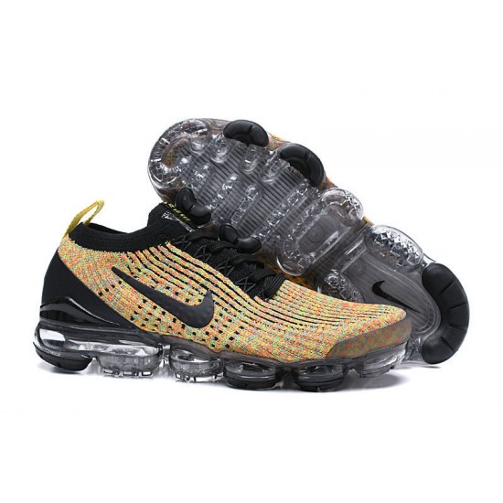 PK Women/Men Shoes Nike Air VaporMax Flyknit 3 Black Yellow  AJ6900-006