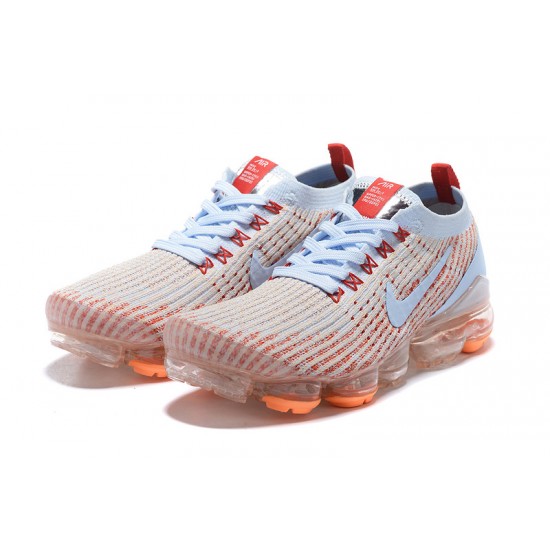 PK Women/Men Shoes Nike Air VaporMax Flyknit 3 White Orange AJ6910-400