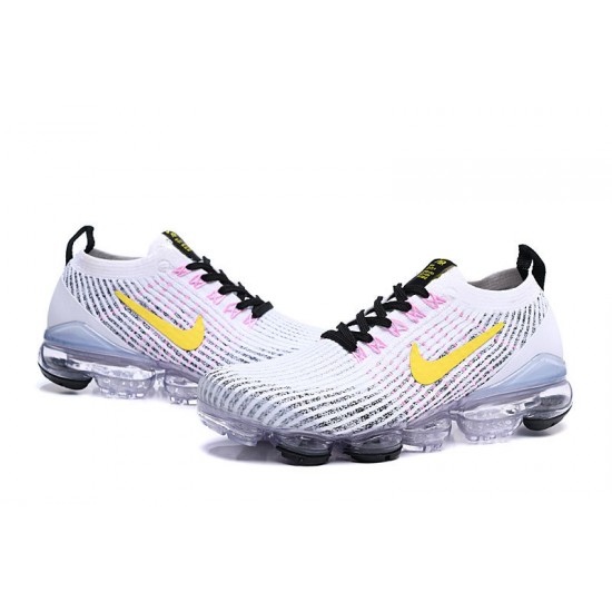 PK Women/Men Shoes Nike Air VaporMax Flyknit 3 White Yellow AJ6900-103