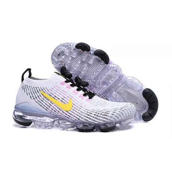 PK Women/Men Shoes Nike Air VaporMax Flyknit 3 White Yellow AJ6900-103