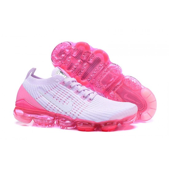 PK Women Shoes Nike Air VaporMax Flyknit 3 White Pink AJ6910-005