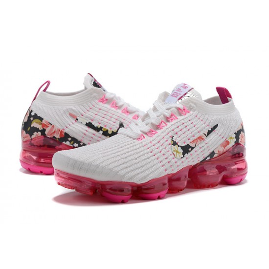 PK Women Shoes Nike Air VaporMax Flyknit 3 White Pink AJ6910-601